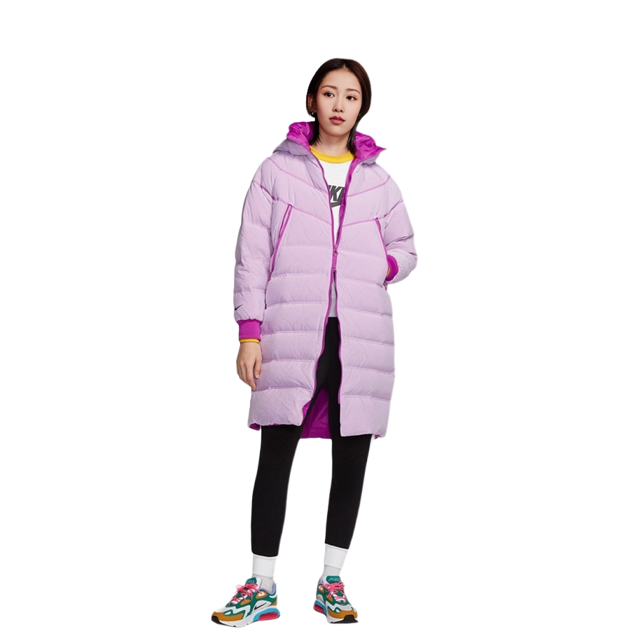 Shop (W) Chaqueta Larga con Capucha Nike Sportswear Acolchada Morado Brillante Invierno BV3138-551