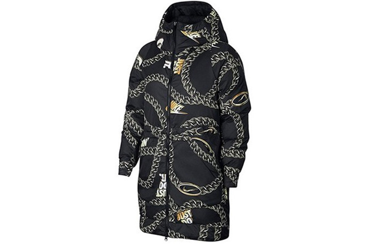 nike black down filled jacket womens