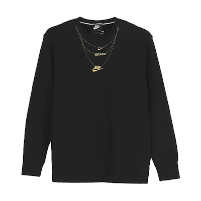 (Women) Nike Sportswear Embroidered Logo Pullover Crewneck Sweatshirt Black CZ4023-010
