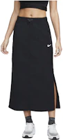 (Women) Nike Sportswear Essential Black Side-Slit Casual Maxi Skirt. DM6249-010 (Women) Nike Sportswear Essential Black Side-Slit Casual Maxi Skirt. DM6249-010