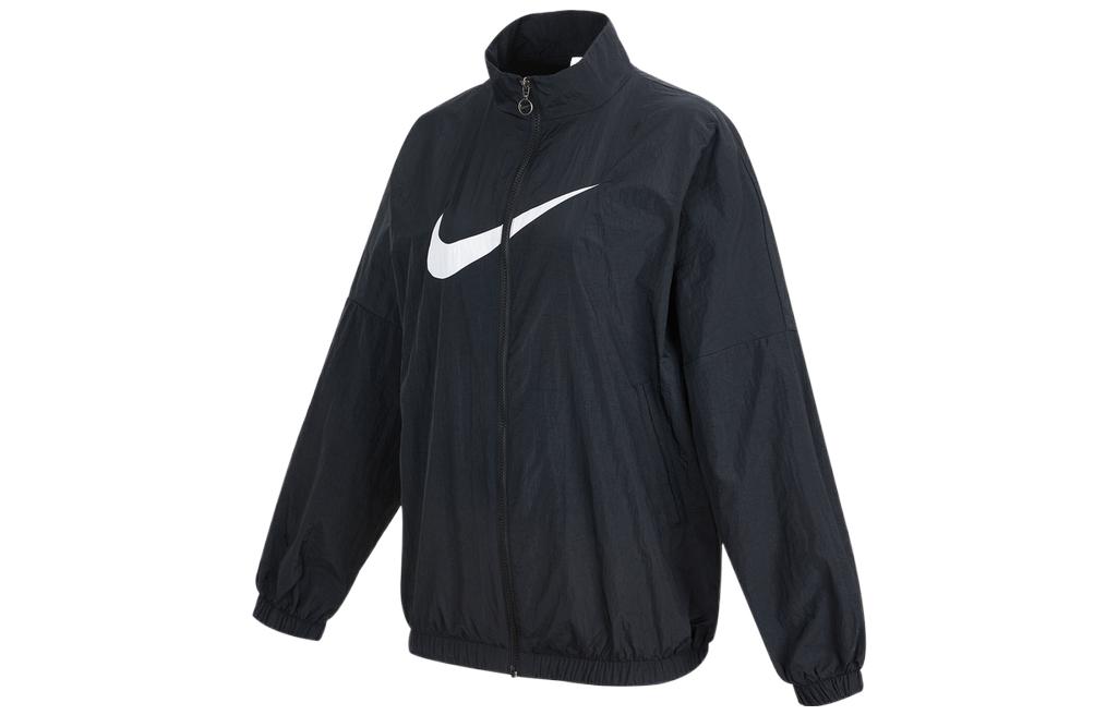 Order (Women) Nike Sportswear Essential Logo Crinkle Woven Loose Fit Jacket Black DM6182-010