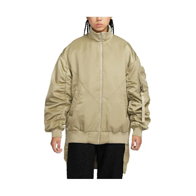(Women) Nike Sportswear Essentials Green Full-Zip Loose Fit Jacket FQ7583-276