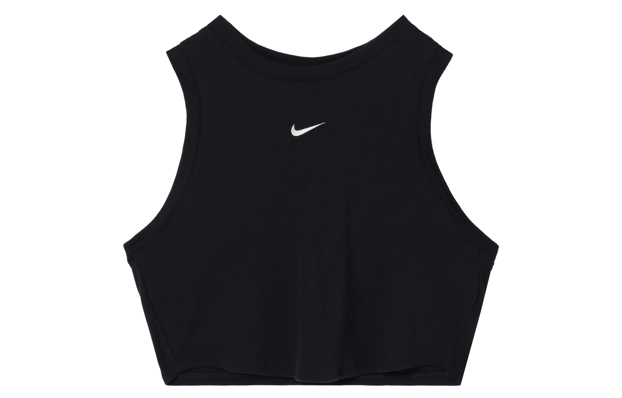 (Women) Nike Sportswear Essentials Black Ribbed Cropped Tank Top FB8280-010