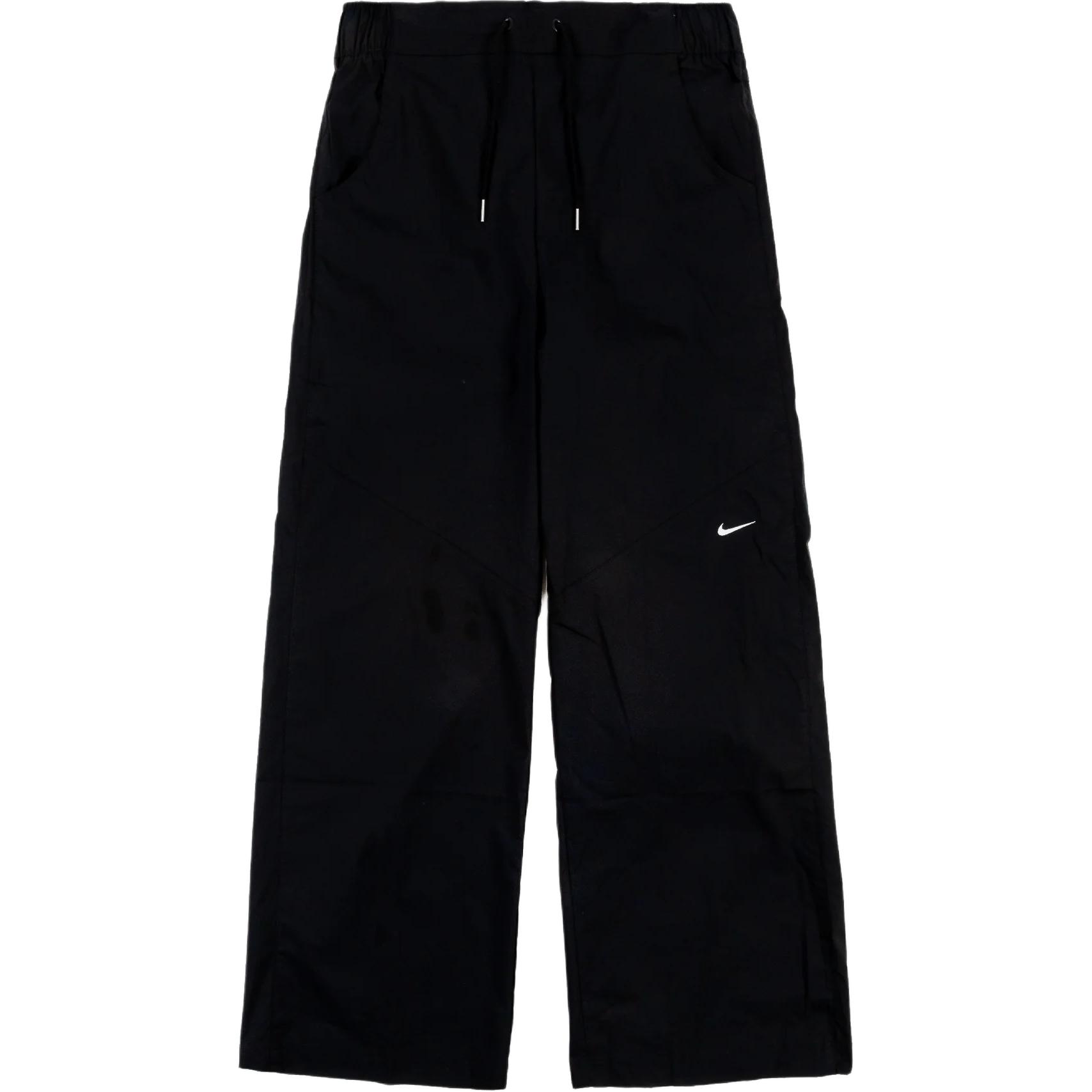 (Women) Nike Sportswear Essentials Black Woven Straight-Leg Pants with Logo. FB8284-010