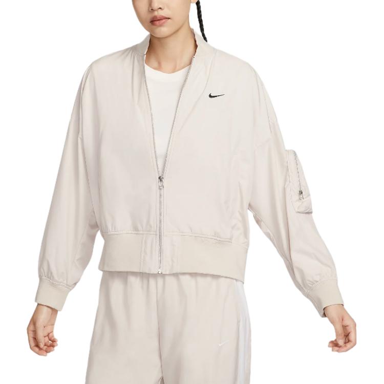 (Women) Nike Sportswear Essentials Jacket Minimal Logo Embroidery Light Redwood Brown FN2840-104 圖 2