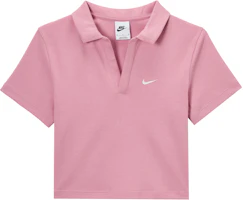 (Women) Nike Sportswear Essentials Pink Short-Sleeve Polo Shirt. DV7885-699