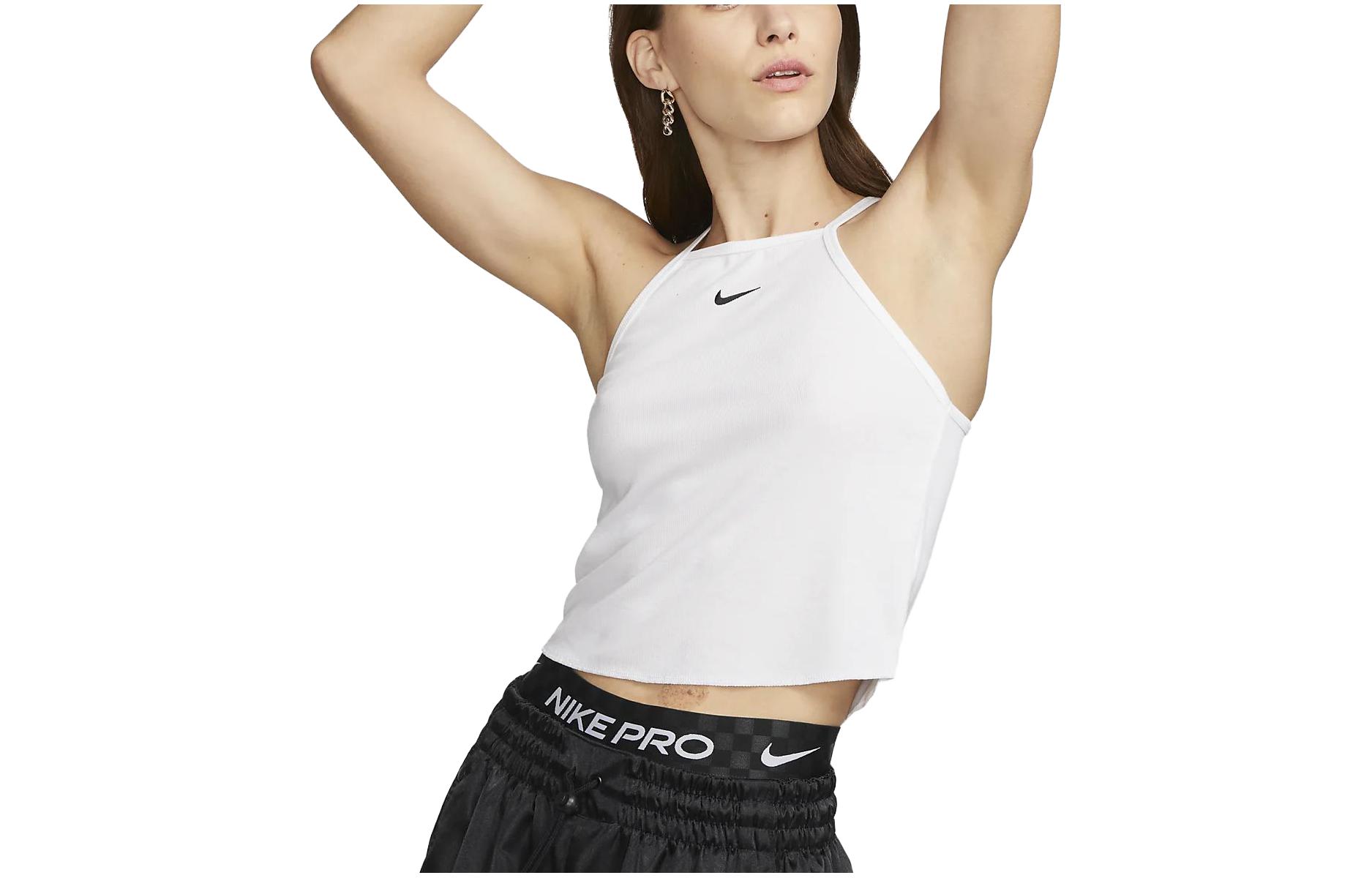 (Women) Nike Sportswear Essentials White Ribbed Tank Top DV7961-100