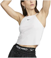 (Women) Nike Sportswear Essentials White Ribbed Tank Top DV7961-100 (Women) Nike Sportswear Essentials White Ribbed Tank Top DV7961-100