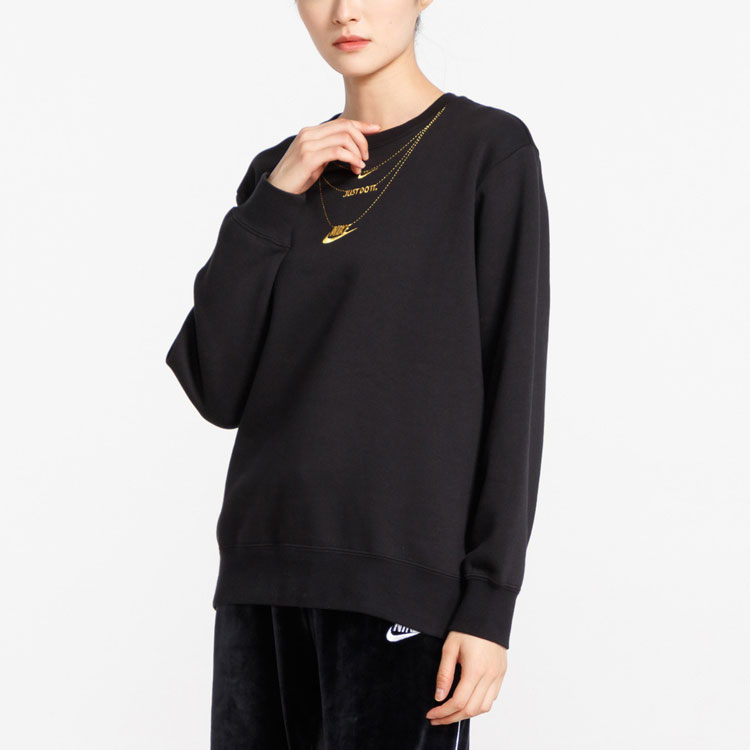 Sizing (Women) Nike Sportswear Fleece Pullover Crewneck Sweatshirt Black CI9993-010