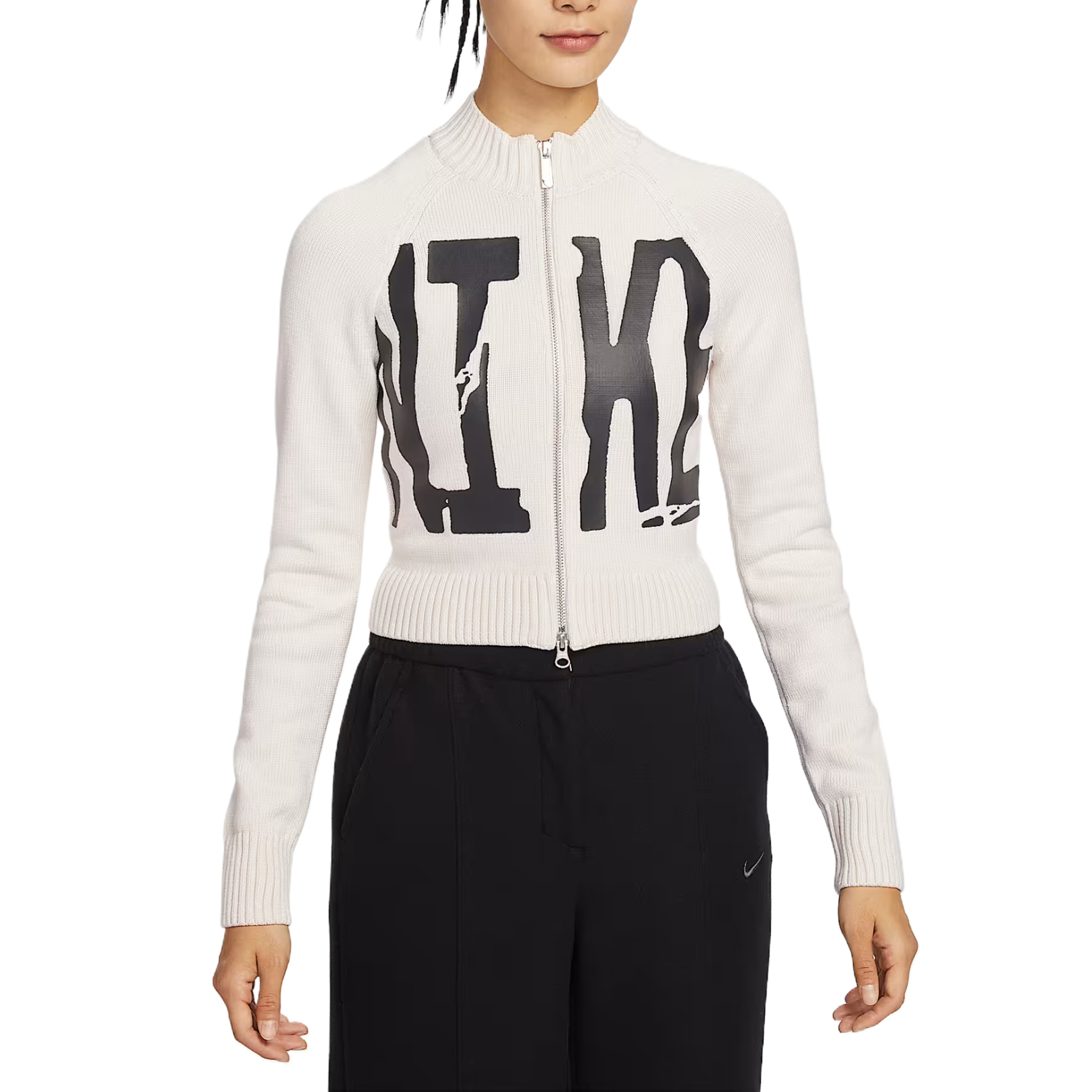 (Women) Nike Sportswear Full-Zip Long-Sleeve Knit Jacket Solid Print IF4414-104