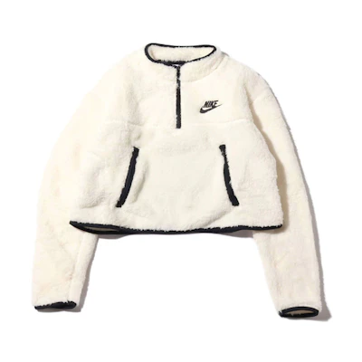 (Women) Nike Sportswear Half-Zip Knit Cropped Jacket White CJ6283-110