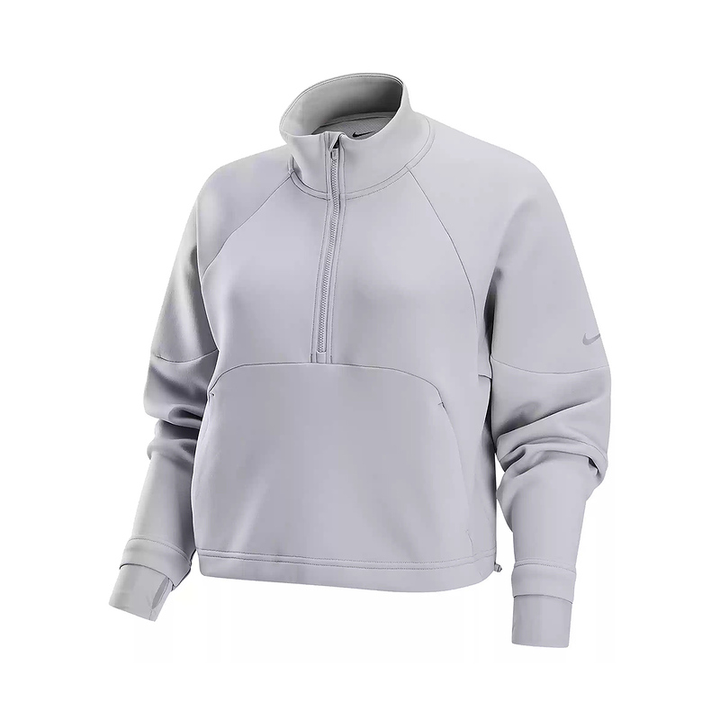 (Women) Nike Sportswear Half-Zip Long-Sleeve Pullover Sweatshirt Grey FB5231-014