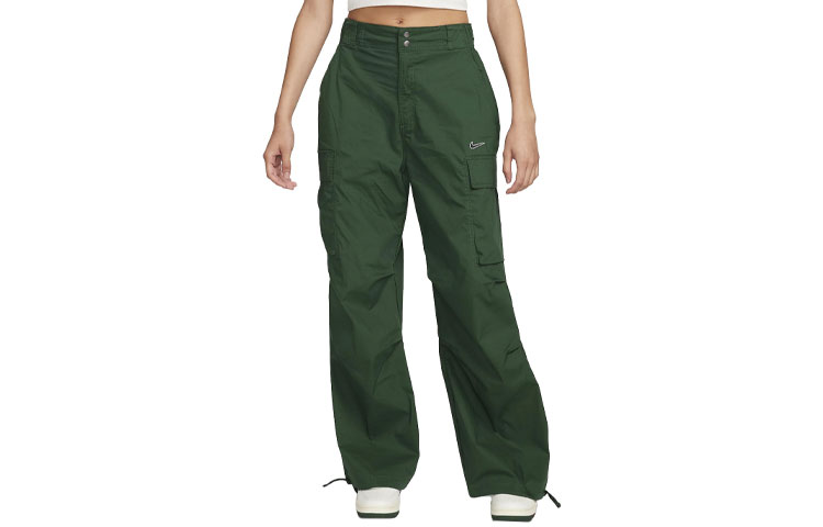 (Women) Nike Sportswear High-Waisted Loose Fit Logo Utility Pants Women Green FV4969-323