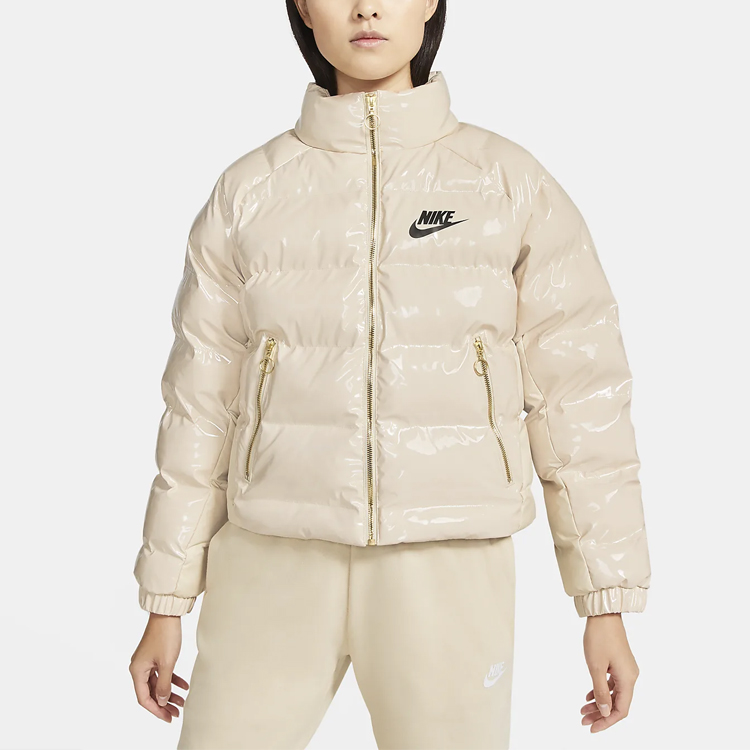 Shop (W) Chaqueta Acolchada Nike Sportswear Icon Clash Relleno Sintético Blanco Crema. CU6713-140