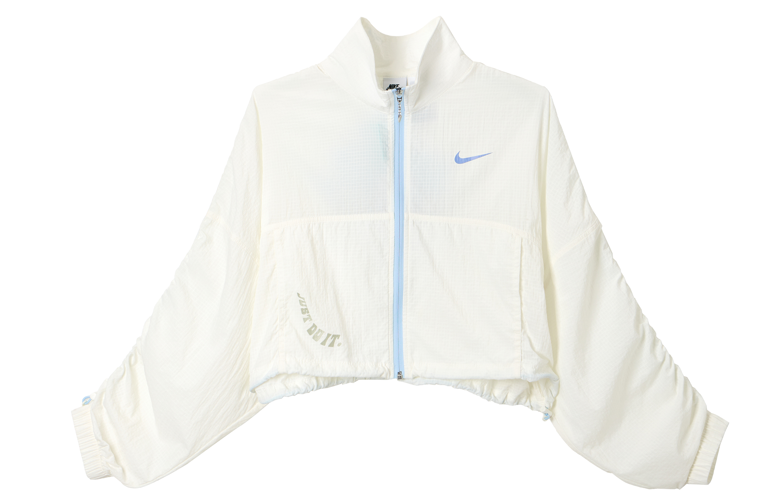 (Women) Nike Sportswear Logo Print High-Neck Woven Cropped Jacket Spring White DX6151-133