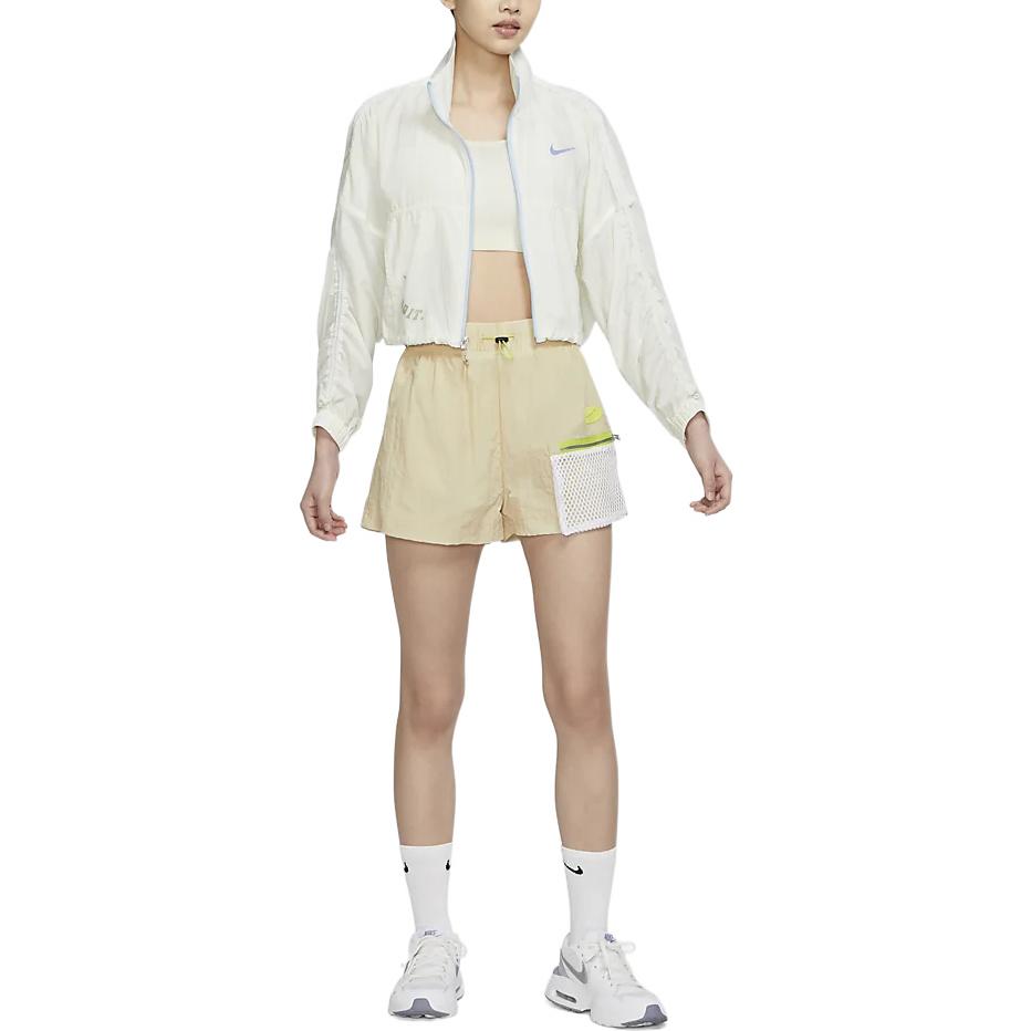 (Women) Nike Sportswear Logo Print High-Neck Woven Cropped Jacket Spring White DX6151-133 圖 4