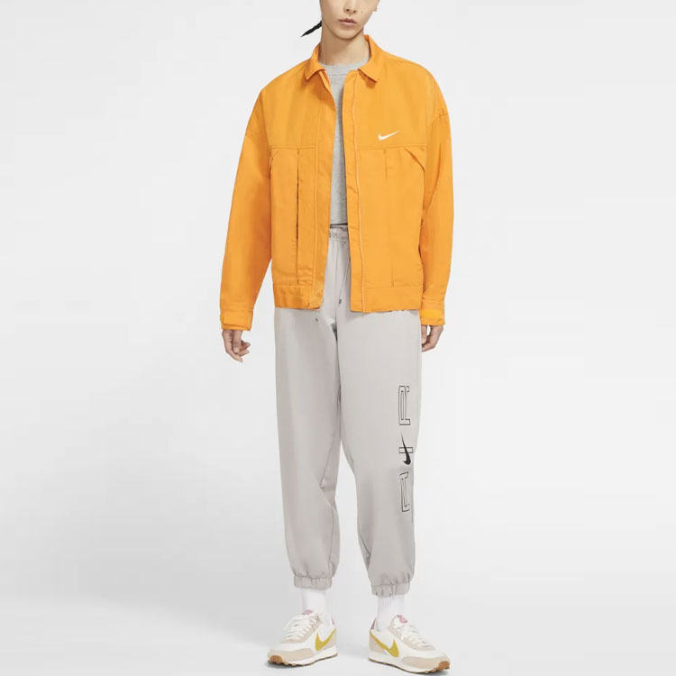 (Women) Nike Sportswear Loose-Fit Woven Jacket Yellow with Back Swoosh Logo DM6204-738 圖 4