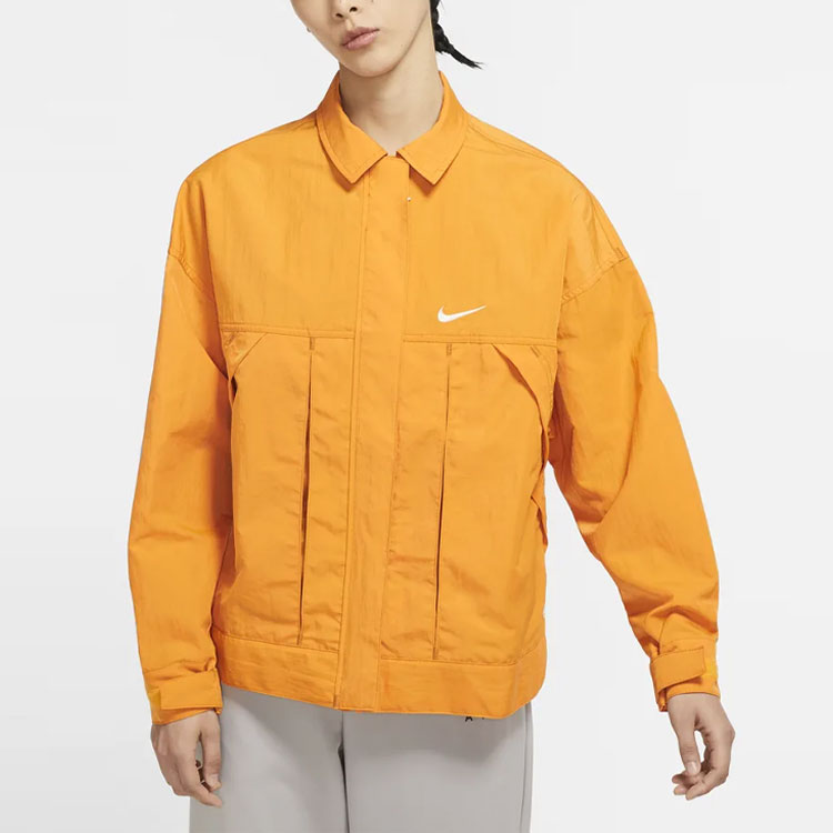 (Women) Nike Sportswear Loose-Fit Woven Jacket Yellow with Back Swoosh Logo DM6204-738 圖 5
