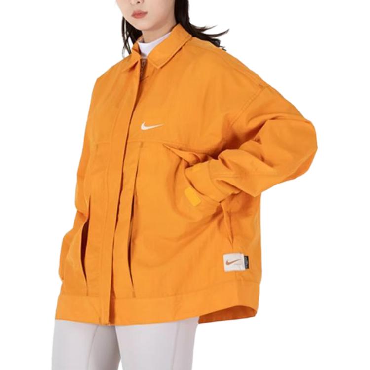 (Women) Nike Sportswear Loose-Fit Woven Jacket Yellow with Back Swoosh Logo DM6204-738 圖 7