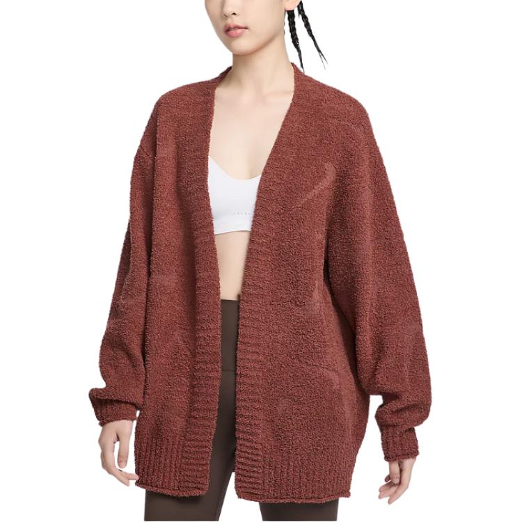 (Women) Nike Sportswear Phoenix Cozy Bouclé Knit Sweater Red Brown FZ1712-218