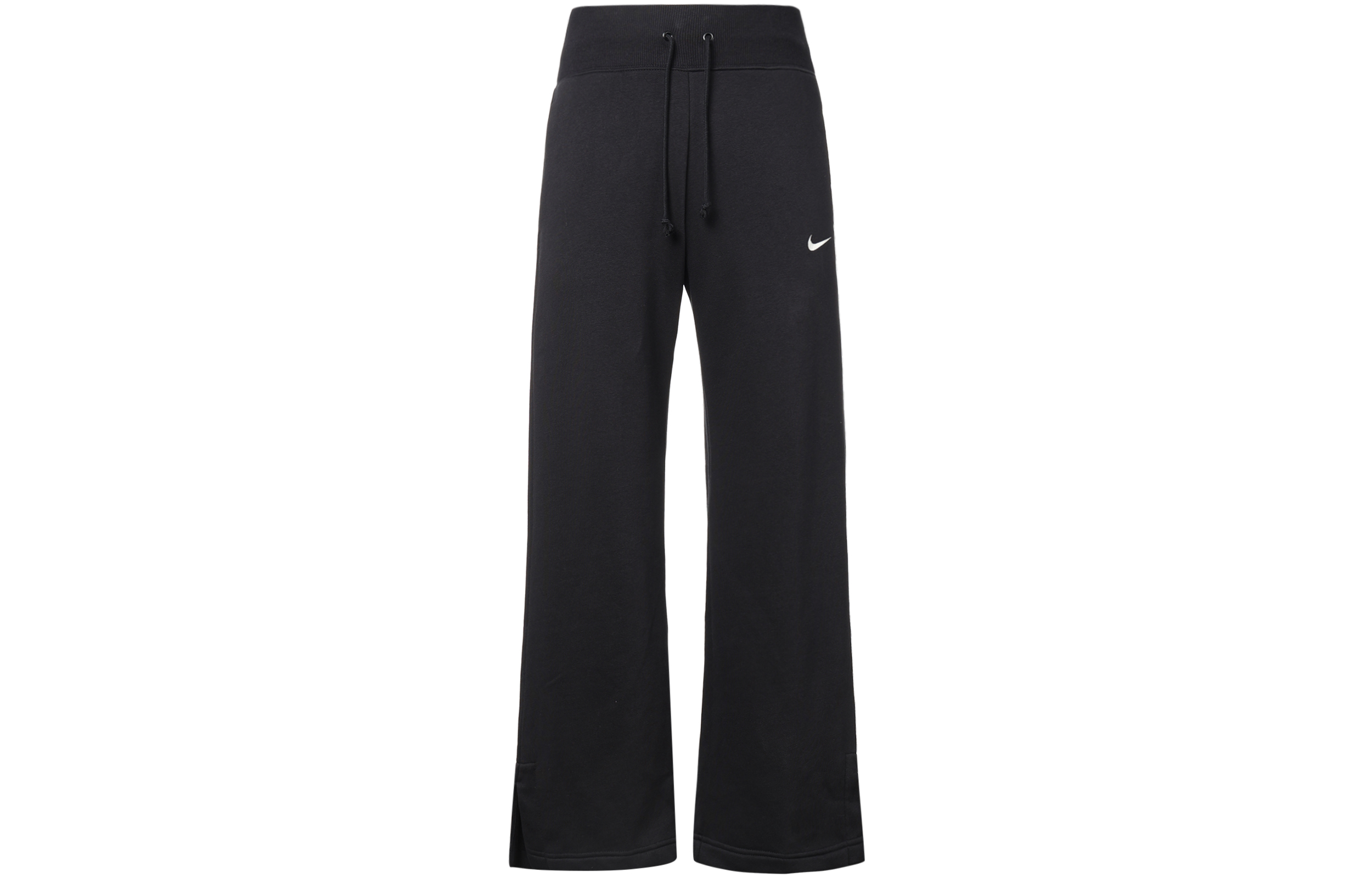 (Women) Nike Sportswear Phoenix Fleece Black Wide-Leg Knit Track Pants. DQ5616-010