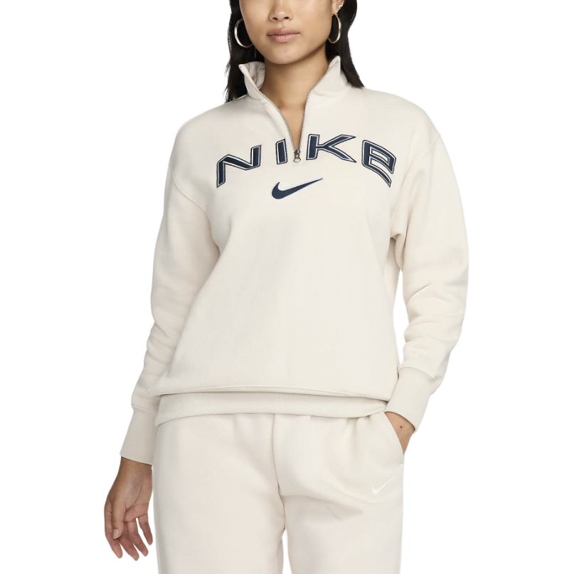 Shop (W) Nike Sportswear Phoenix Fleece 套頭外套 米白色 FW24 休閒服 FV7680-104