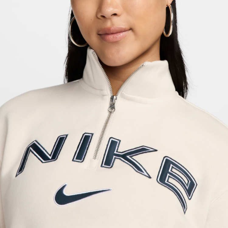 Cheap (W) Nike Sportswear Phoenix Fleece 套頭外套 米白色 FW24 休閒服 FV7680-104