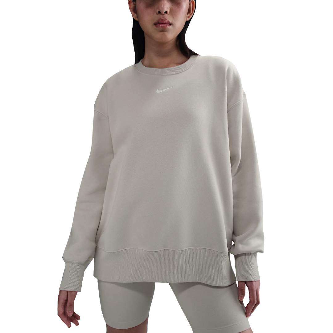 (Women) Nike Sportswear Phoenix Fleece Sweatshirt Light Orewood Brown/Sail. FZ4271-104