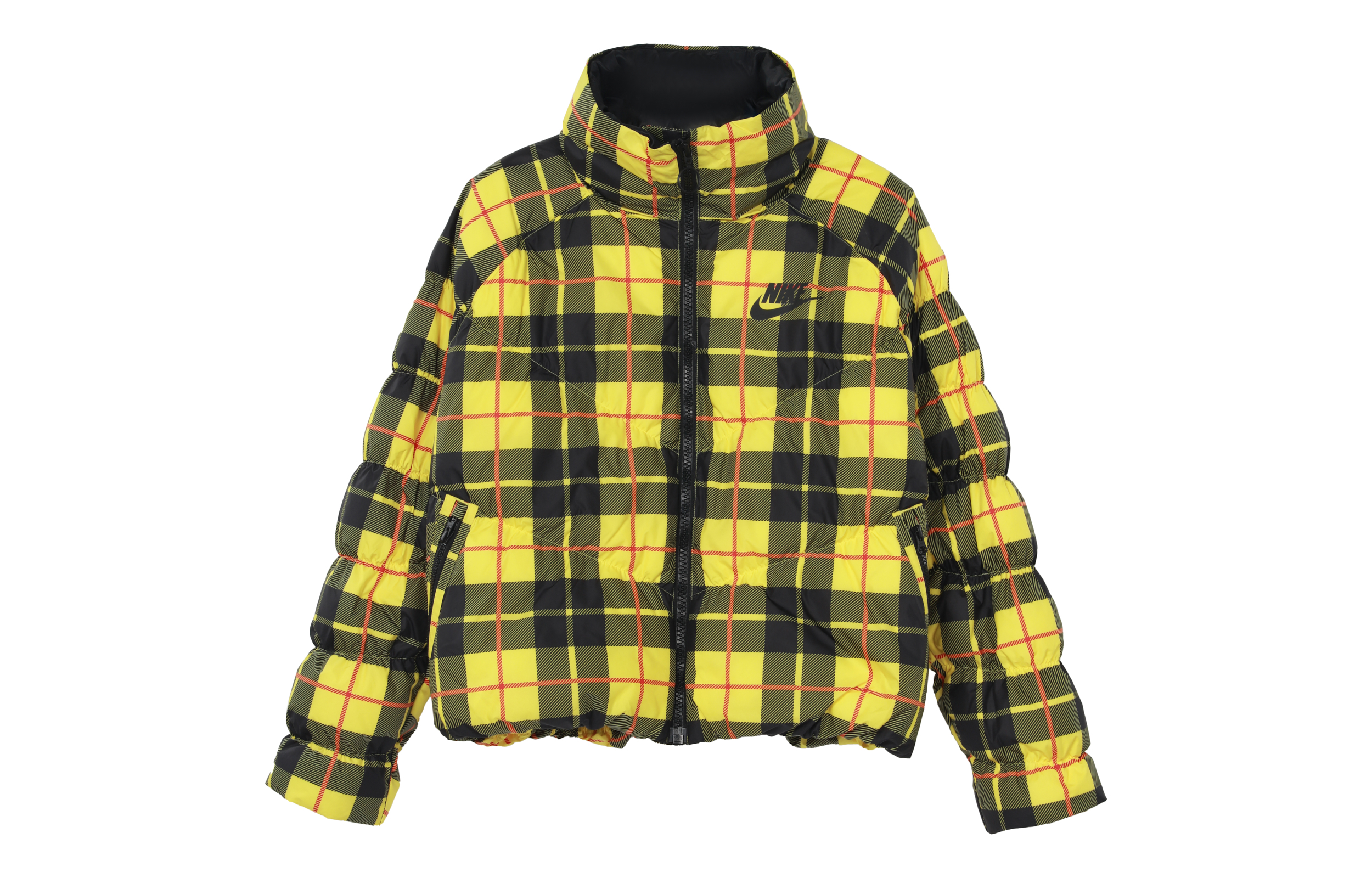 Order (Women) Nike Sportswear Plaid Print Zip-Up Puffer Jacket Yellow CI5022-703