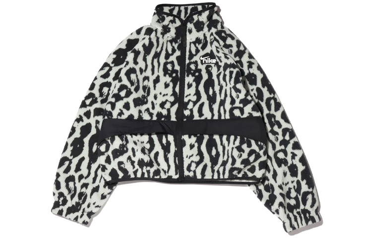 (Women) Nike Sportswear Sherpa Fleece Jacket Animal Print Smoke Grey CU6592-070
