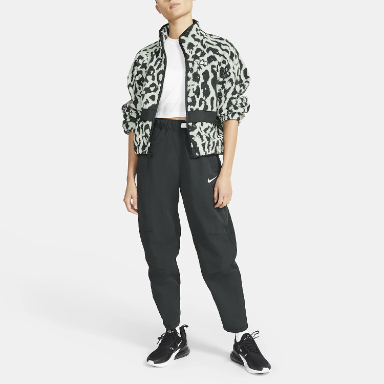 Shop (W) 耐克运动休闲动物纹羊羔绒夹克烟灰色 CU6592-070