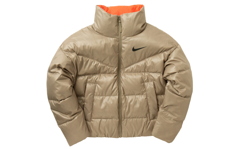 (Women) Nike Sportswear Silver Puffer Jacket Short Stand Collar CU5813-342