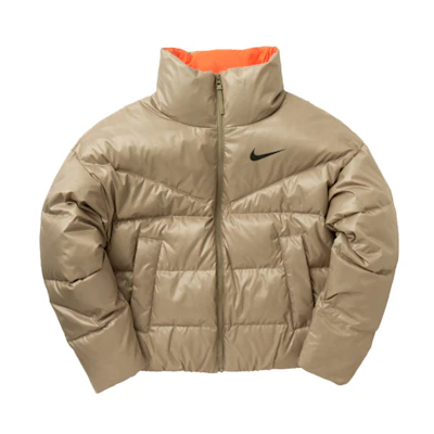 (Women) Nike Sportswear Silver Puffer Jacket Short Stand Collar CU5813-342