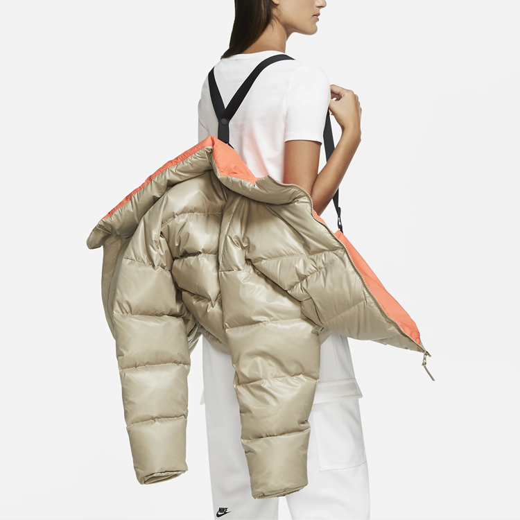 (Women) Nike Sportswear Silver Puffer Jacket Short Stand Collar CU5813-342 圖 4