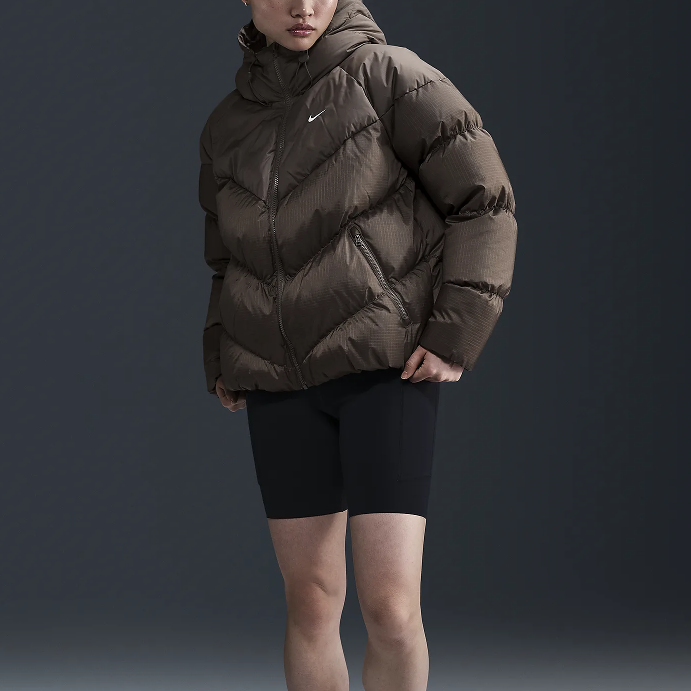 Lookbook (W) 耐克运动风暴FIT防水羽绒服 矿物灰/白色 HF7871-004