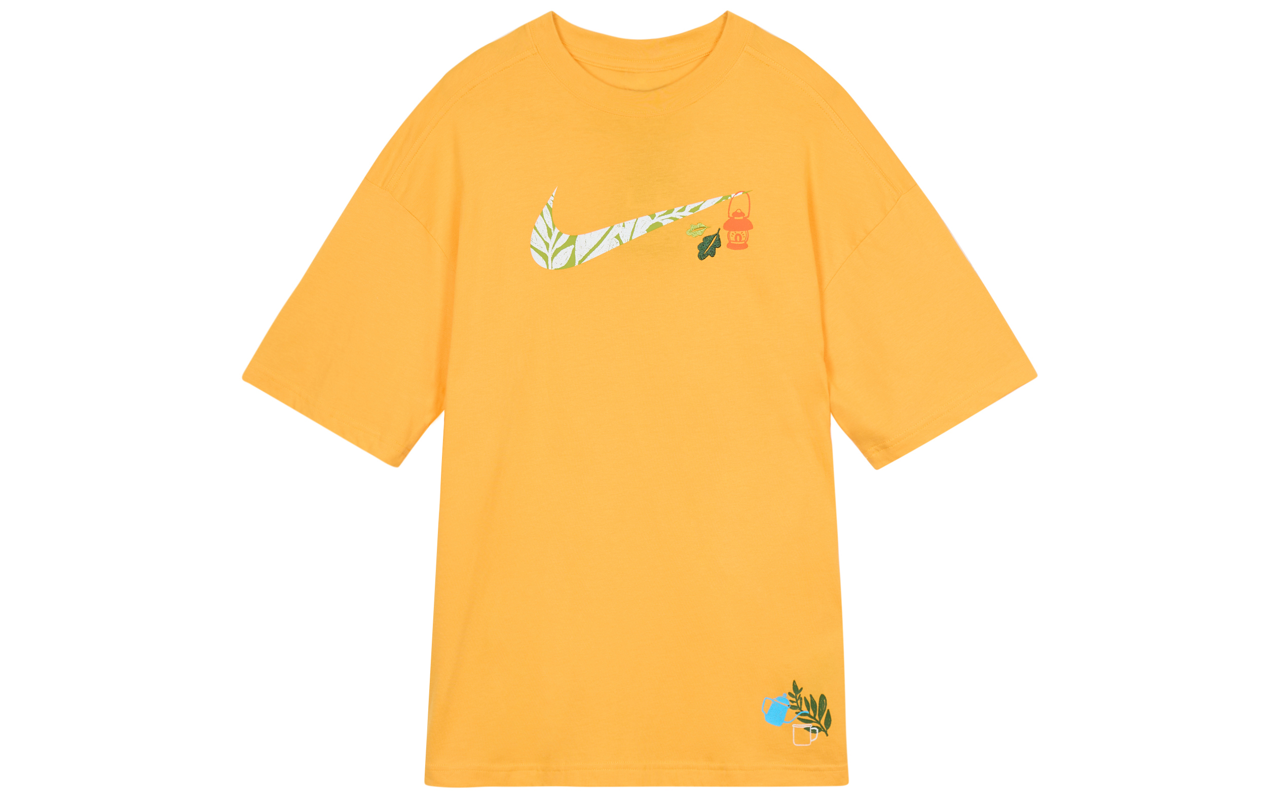 (Women) Nike Sportswear Swoosh Cartoon Print Oversized Retro Cotton Tee Sundial Yellow (W). FN3711-717