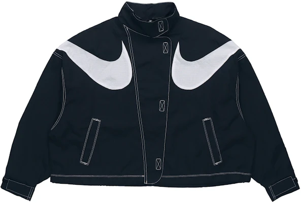 (W) Nike Sportswear Swoosh Cropped Woven Jacket Hitam Edisi Musim Semi DD5585-010 Buy (W) Nike Sportswear Swoosh Cropped Woven Jacket Hitam Edisi Musim Semi DD5585-010