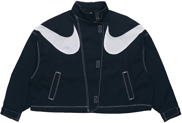 (W) Nike Sportswear Swoosh Cropped Woven Jacket Hitam Edisi Musim Semi DD5585-010 Order (W) Nike Sportswear Swoosh Cropped Woven Jacket Hitam Edisi Musim Semi DD5585-010