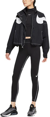 (W) Nike Sportswear Swoosh Cropped Woven Jacket Hitam Edisi Musim Semi DD5585-010 Shop (W) Nike Sportswear Swoosh Cropped Woven Jacket Hitam Edisi Musim Semi DD5585-010