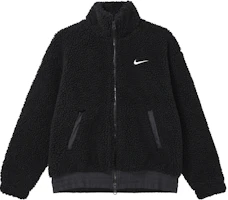 Order (W) Nike Sportswear Swoosh 羊羔絨外套 黑色 - 休閒保暖夾克 DR5629-010