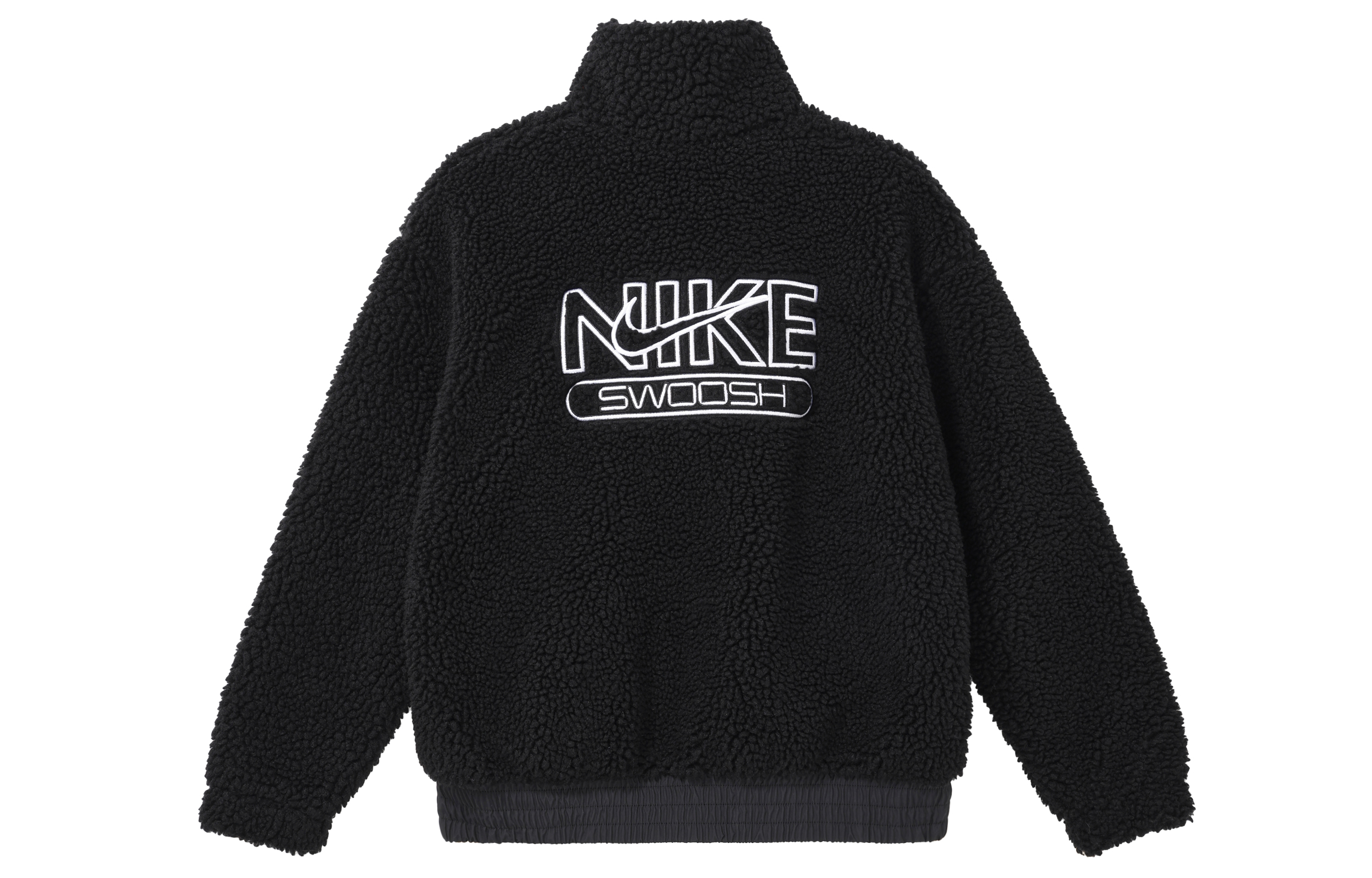 Lookbook (W) Nike Sportswear Swoosh 羊羔絨外套 黑色 - 休閒保暖夾克 DR5629-010