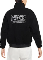 Details for (W) Nike Sportswear Swoosh 羊羔絨外套 黑色 - 休閒保暖夾克 DR5629-010