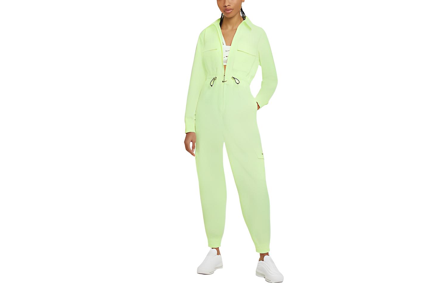 (Women) Nike Sportswear Swoosh Green Utility Jumpsuit CZ8895-701