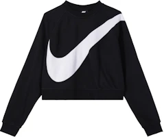 (Women) Nike Sportswear Swoosh Logo Crewneck Sweatshirt Black BV3934-011 (Women) Nike Sportswear Swoosh Logo Crewneck Sweatshirt Black BV3934-011