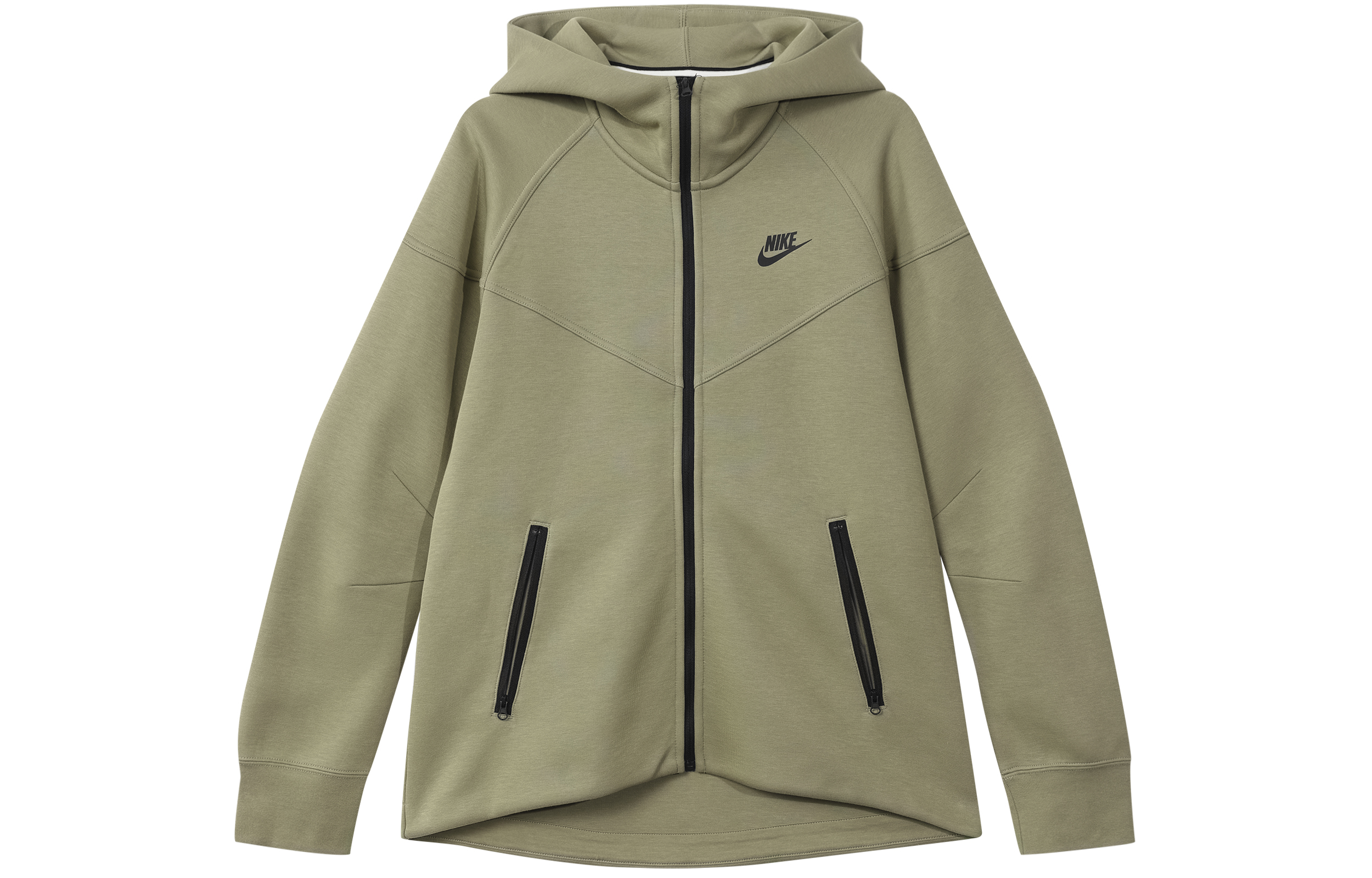 (Women) Nike Sportswear Tech Fleece Windrunner Logo Olive Green  Jacket. FB8339-276