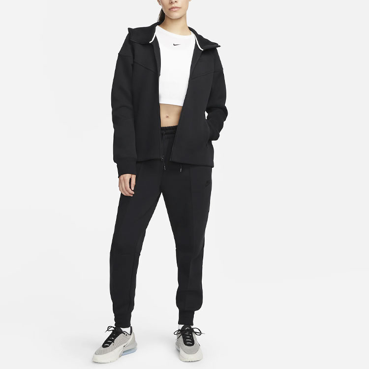(Women) Nike Sportswear Tech Fleece Windrunner Logo Print Hoodie Jacket Black (Womens). FB8338-010 圖 4