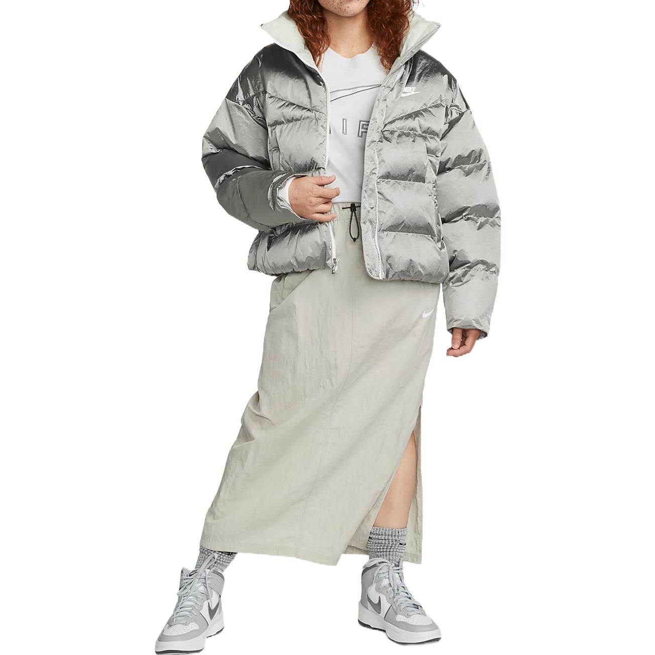 Shop (Women) Nike Sportswear Therma-FIT City Series  Silver Puffer Jacket. DQ6889-014