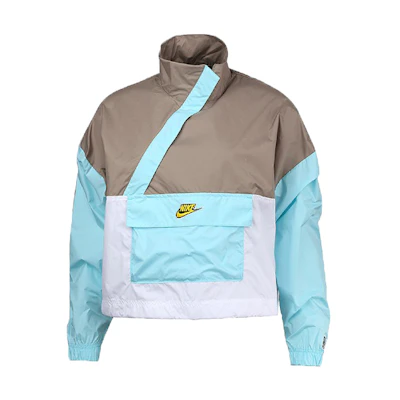 (Women) Nike Sportswear Woven Jacket Glacier Blue Casual Sportswear CU5971-342