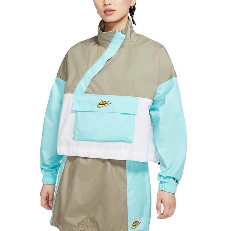 (Women) Nike Sportswear Woven Jacket Glacier Blue Casual Sportswear CU5971-342 圖 5