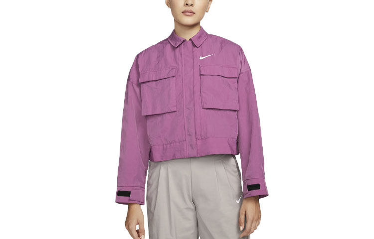 Order (W) Nike SS22 運動風酒紅色織布翻領長袖外套 DM6244-507